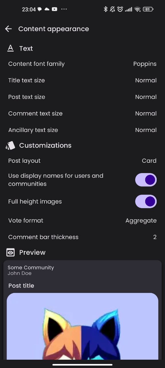 settings first part