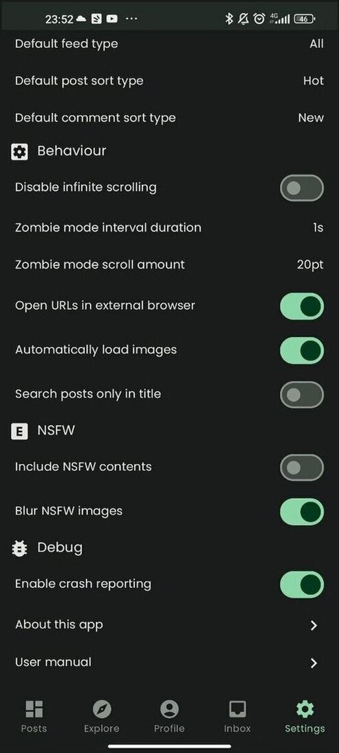 settings second part