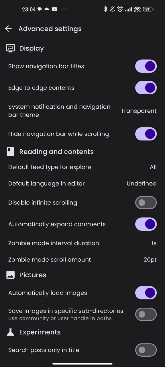 settings first part