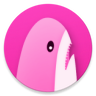 Pink logo with pink shark