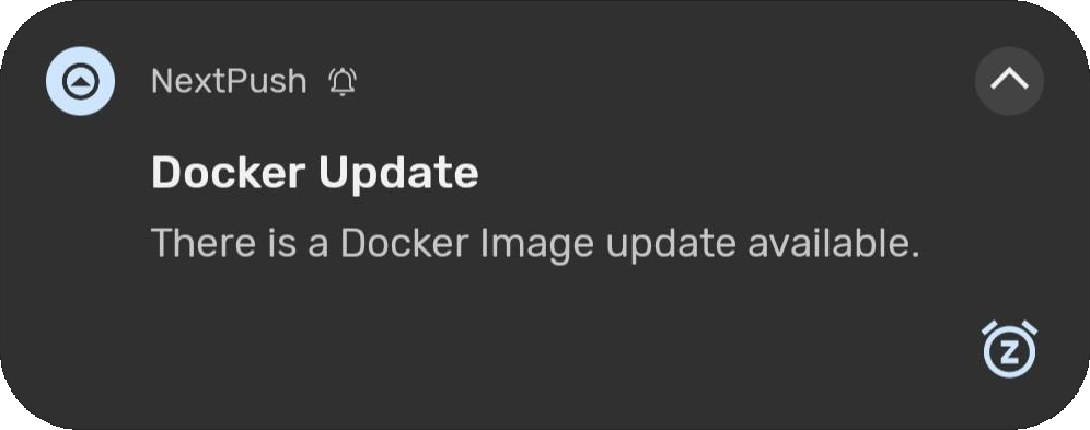 An Android screenshot showcasing a NextPush DIUN notification