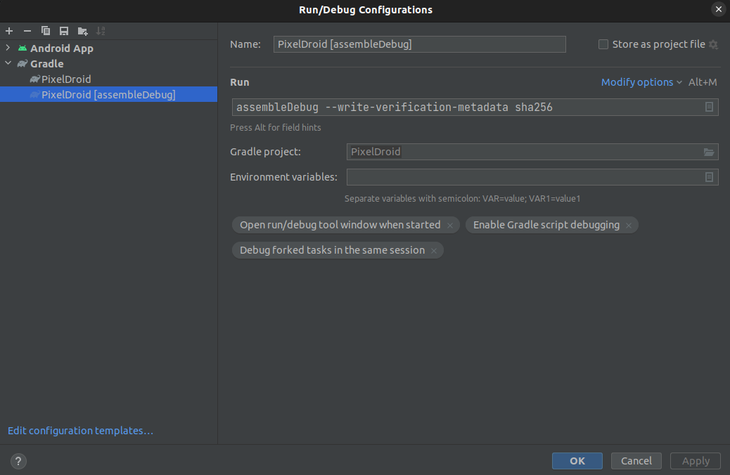 Run Configuration